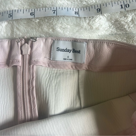 Sunday Best By Aritzia Womens US0 Baby Pink Faux Leather Mini Skirt - Picture 5 of 8